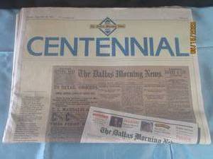 lot 359 image: 100TH YEAR ANNIVERSARY DALLAS MORNING NEWS ISSUED OCT 1, 1985&nbsp