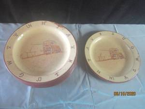 lot 375 image: TOTAL OF 12 RARE MONTERREY WESTERN WARE DINNER PLATES COWBOY CHUCKWAGON CAMPFIRE&nbsp
