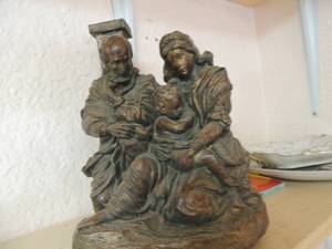 lot 15 image: MARY, JOSEPH & JESUS  PLASTER  9 X 8 X 7