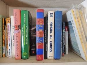 lot 126 image: Book lot- Journey to Trumph, Texas gardening, 1970 survival Ghosts of War and many more