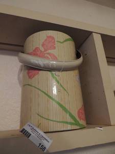 lot 158 image: Vintage pink flower ice bucket 11 high