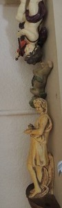 lot 219 image: Koratkins girl statue very heavy 21 pottery green angel wall art 8 plastic boy  playing violin 12