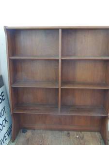 lot 245 image: HUTCH TOP OR COULD BE USED AS A SHELF UNIT  has 6 shelves brown 48x40
