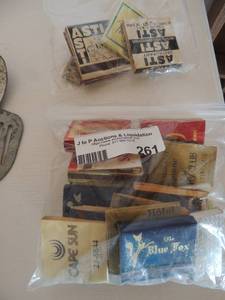 lot 261 image: Old match books- Blue fox, cape sun, Conlis restraunt, Durant bar and grill and more