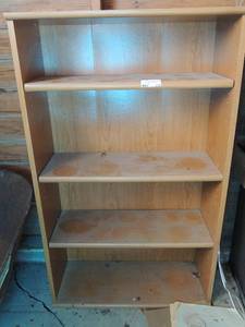 lot 316 image: Brown 4 shelf book case 49x30x11