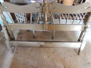 lot 346 image: Full size dark brown head and footboard no rails