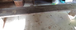lot 356 image: Long church pew or park bench wooden 18x 106