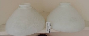 lot 414 image: 2 white light fixture  covers