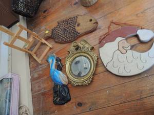lot 427 image: mini art easel 18 golden eagle wall plaque wooden wall art 1 is a fish
