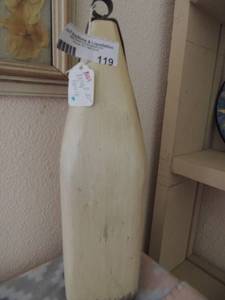 lot 119 image: VINTAGE large wooden buoy 15H X 4 X 4