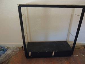 lot 469 image: Glass display shelf. Opens in the back. 39.5 x 37 x 13.5