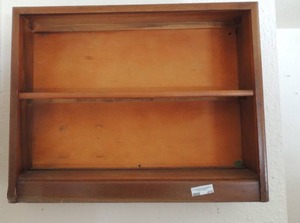 lot 470 image: 2 shelf for wall display 25x32x9