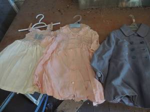 lot 484 image: 1940 vintage baby dresses and wool coat