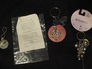 lot 554 image: Metropolitan museum of art silver bookmark new in package and assorted key chains ( Grand canyon, Aquarius, and pink & silver