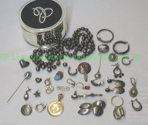 lot 127 image: Sterling & .925 marked silver jewelry as shown