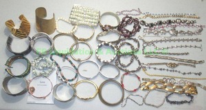 lot 124 image: Assorted fashion jewelry bracelets as shown