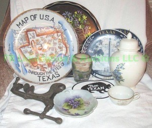 lot 12 image: Texas theme collectibles as shown