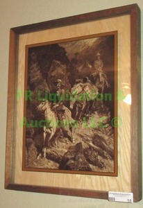 lot 18 image: Lucid Lines art Frederic Remington framed print on glass 17 x 21