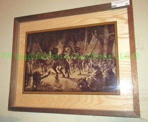 lot 21 image: Lucid Lines art Frederic Remington framed print on glass 21 x 17