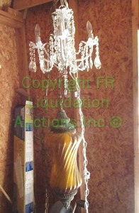 lot 320 image: Retro chandelier & pendant lamp 2 count