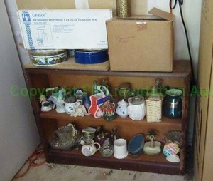 lot 274 image: Assorted figurines and collectibles including book case