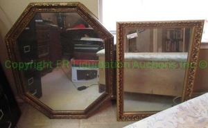 lot 278 image: Framed wall mount vanity mirrors