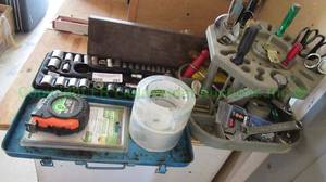 lot 355 image: Assorted tools including socket sets, screw drivers, plus