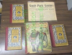 lot 287 image: Antique 1879 The Animal book and 1920 McGuffeys 5th eclectic readers set plus