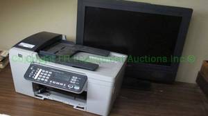 lot 289 image: HP Officejet 5610 all-in-one printer and Viewsonic N2060w LCD TV