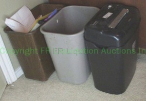 lot 296 image: Aurora paper shredder and waste buckets