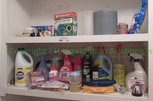 lot 346 image: Contents of shelves including laundry and cleaning supplies