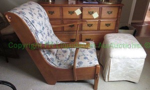 lot 247 image: Retro accent chair and ottoman