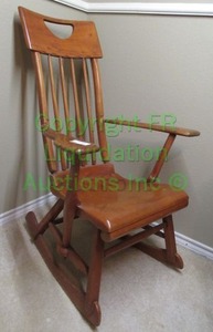 lot 251 image: The Sikes company antique rocking chair solid maple