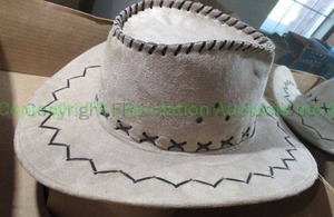 lot 52 image: All leather custom cowboy hat