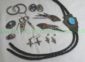 lot 135 image: Sterling silver South western style jewelry