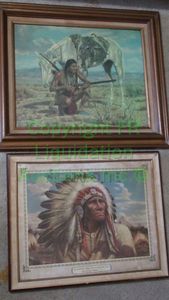 lot 38 image: Joe Grandee The Renegade framed print 26 x 21 plus Indian Chief framed print 26 x 21