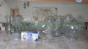 lot 96 image: Assorted glass vases and storage jars