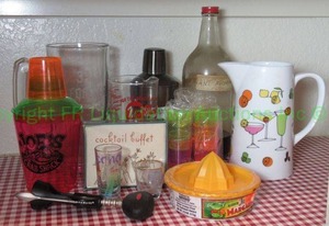 lot 80 image: Wet bar mixing cannisters and more