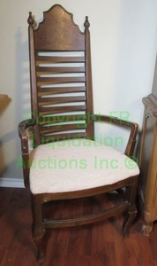 lot 150 image: Vintage Drexel enterprises ladder back accent chair