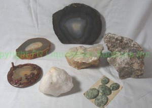 lot 201 image: Geode stone slices plus