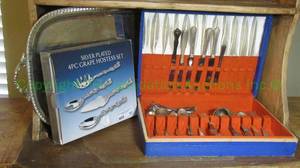 lot 161 image: Assorted silver plated utensils