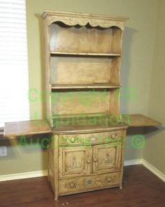 lot 159 image: Antique style reproduction dish cabinet, matches lot 163