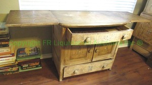 lot 163 image: Antique style reproduction drop leaf buffet cabinet, matches lot 159