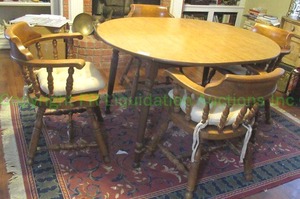 lot 197 image: Retro matching dining chair and table set