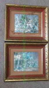 lot 116 image: Bertram Linder framed foil prints 13 x 11