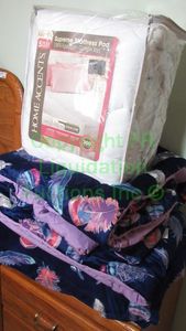 lot 203 image: Home Accents supreme mattress pad Queen size and comforters