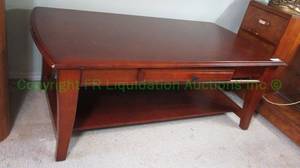 lot 214 image: Solid red maple single drawer coffee table