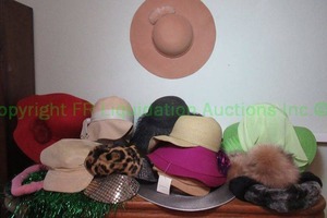 lot 217 image: Assorted ladys hats, some with store tags attached