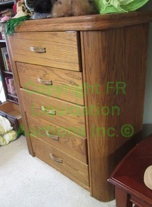 lot 216 image: Arbek solid oak chest of drawers