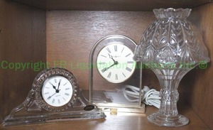 lot 225 image: Howard Miller clock, lead crystal clock plus